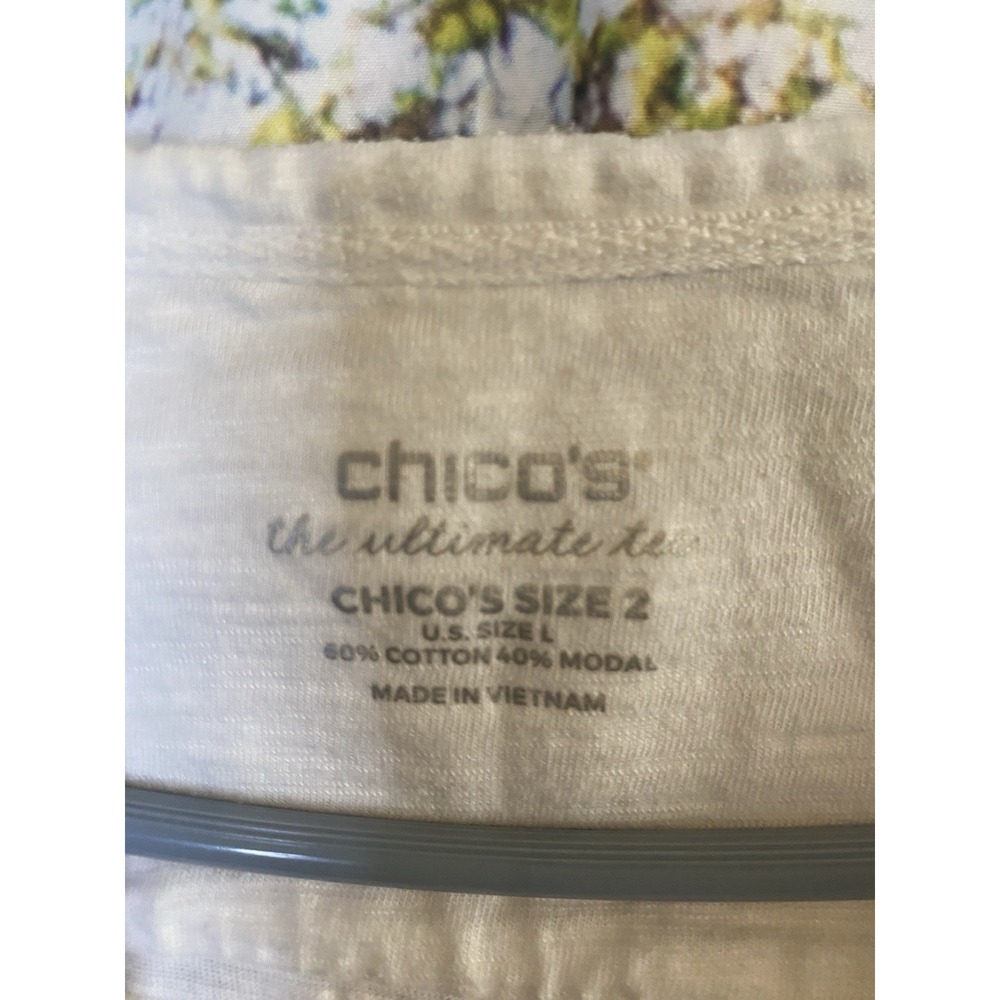 Chico's White Lavar Slightly Textured Top Size 1XL - Picture 2 of 8